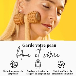 Rouleau massage masseur pour corps bois