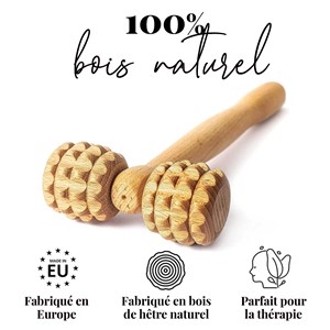 Rouleau massage masseur pour corps bois