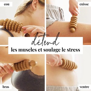 Rouleau massage masseur pour corps bois