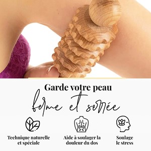Rouleau massage masseur pour corps bois