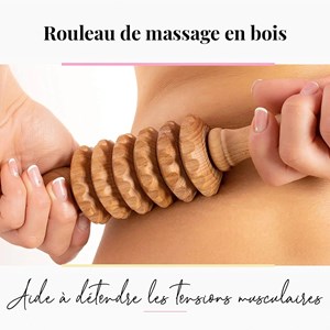 Rouleau massage masseur pour corps bois