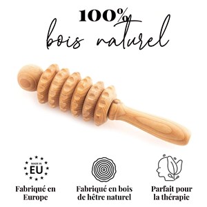 Rouleau massage masseur pour corps bois