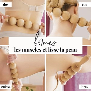 Rouleau massage cellulite masseur bois