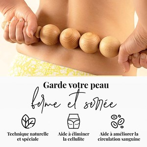 Rouleau massage cellulite masseur bois