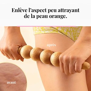 Rouleau massage cellulite masseur bois