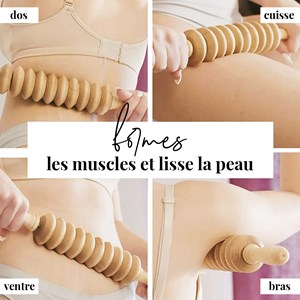 Rouleau massage cellulite masseur bois