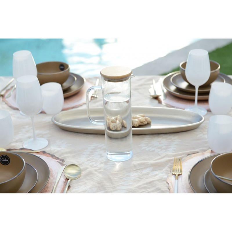 Aulica - Pichet 1 l borosilicate couvercle bambou
