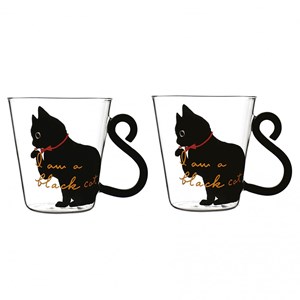 Tasses 300 ml décor chat - lot de 2
