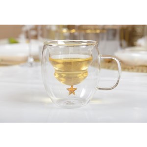Tasses double paroi etoile doree 250ml -