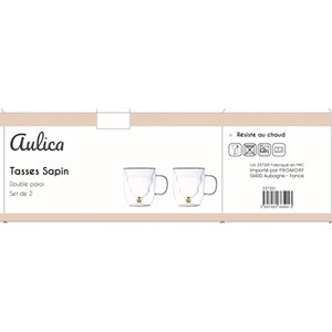 Tasses double paroi étoile dorée 250ml - lot de 2