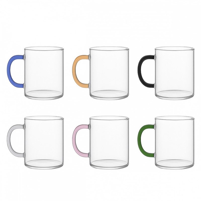 Mugs anses couleur 420ml - lot de 6