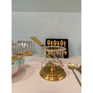 Service à fondue doré pour 4 personnes