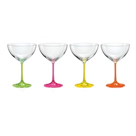 Verres cocktail néon 340 ml - lot de 4
