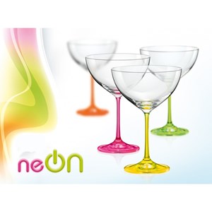 Verres cocktail néon 340 ml - lot de 4