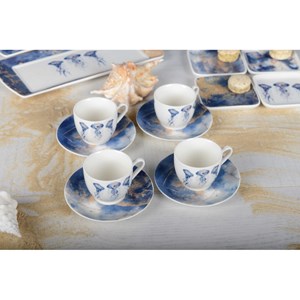 Tasses à café avec sous tasses méduse - lot de 4