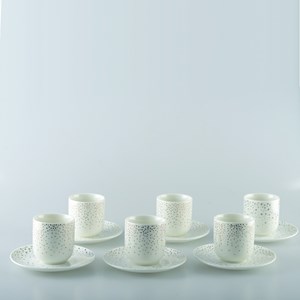 Tasses café 90ml plumetis doré - lot de 6
