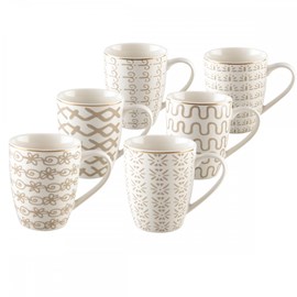 Mugs géométriques 350ml - lot de 6