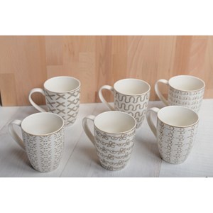 Mugs géométriques 350ml - lot de 6
