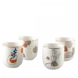 Tasses à café 90ml art déco - lot de 4