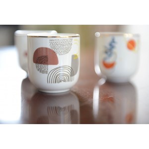 Tasses à café 90ml art déco - lot de 4