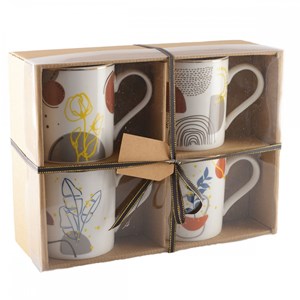 Mugs art déco 390ml - lot de 4