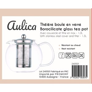 Theière boule 1,3l en inox avec filtre