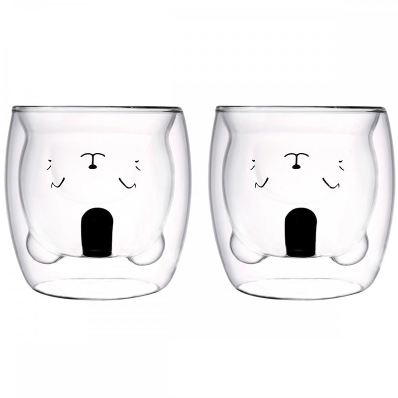 Tasses double paroi ourson 250ml - lot de 2