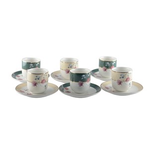 Tasses à café floral - lot de 6