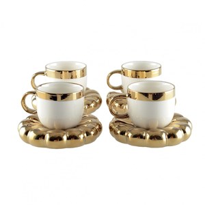 Set de 4 tasses a cafe et sous-tasses nu