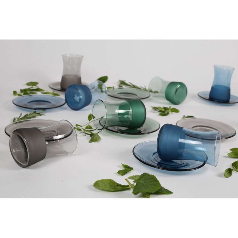 Aulica - Lot de 6 tasses a the 3 couleurs