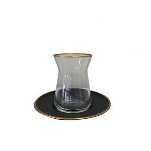Tasses a the noir & or - lot de 6