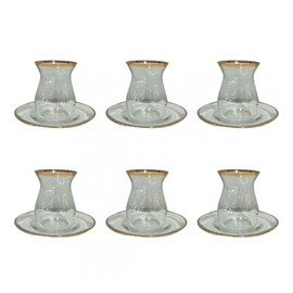 Tasses à thé filet doré - lot de 6
