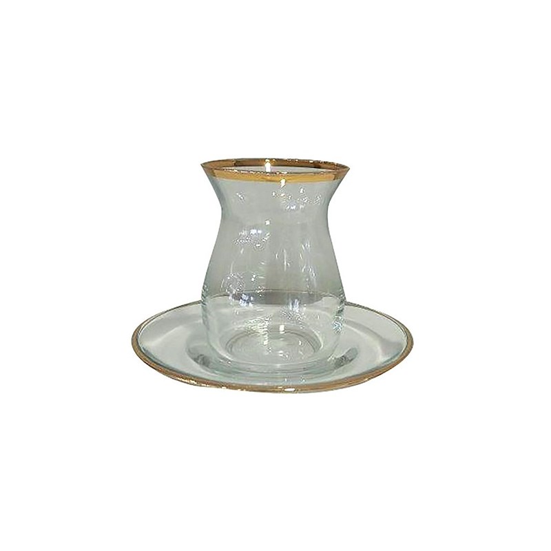 Aulica - Lot de 6 tasses a the filet dore