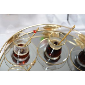 Tasses à thé filet doré - lot de 6