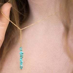 Collier pendant en turquoise
