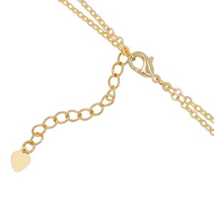 Collier double chaine et perles d'eau