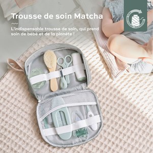 Trousse de soin bébé, set 10 accessoires Vert