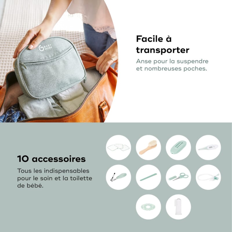 Trousse de soin bébé, set 10 accessoires (Babymoov) - Image 2