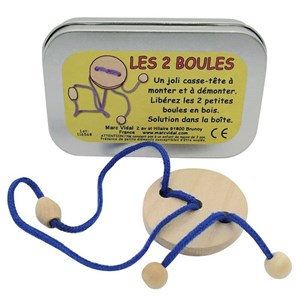 Cassetête en bois  les 2 billes  marc