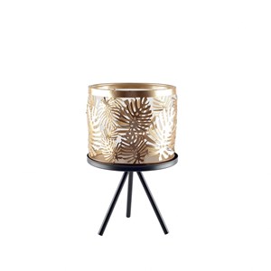 Support plantes en métal avec vase doré h.22.5cm