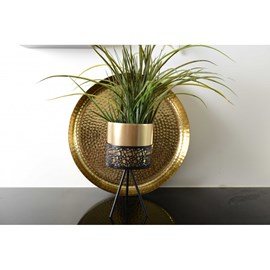 Support plantes métal avec vase doré h.34cm