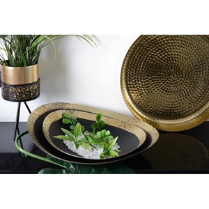 Support plantes métal avec vase doré h.34cm