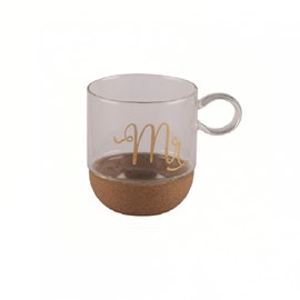 Mug en verre fond liège &nbsp;mr&nbsp;