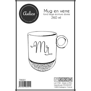 Mug en verre fond liège  mr 