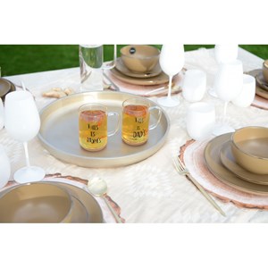 Mug en verre fond liège inscription mom