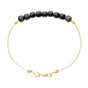 Bracelet spinelle noir  & or (xs)