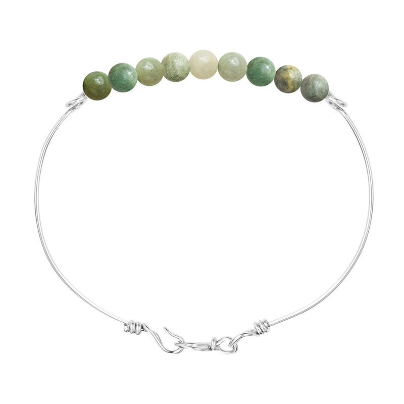 Maison Mutel - Bracelet jade & argent (l)