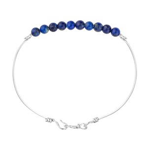 Bracelet lapis lazuli & argent (m)