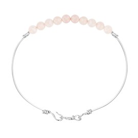 Bracelet quartz rose & argent (m)