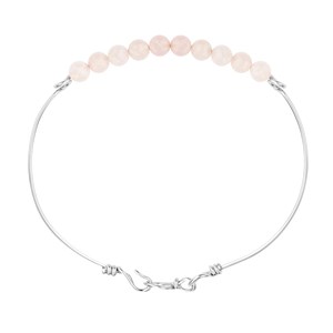 Bracelet quartz rose & argent (m)